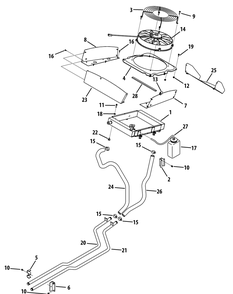 Radiator Diagram and Parts List for 465 4X4-EFI-1H318G-Before-37AMD710 Cub Cadet Lawn Tractor Accessories